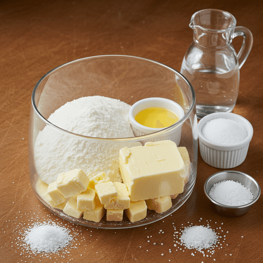 Recette pâte sablée maison facile : texture friable garantie ! Ingrédients clés pour la pâte sablée (farine, beurre froid en dés, sucre glace, jaune d'œuf, eau froide, pincée de sel)