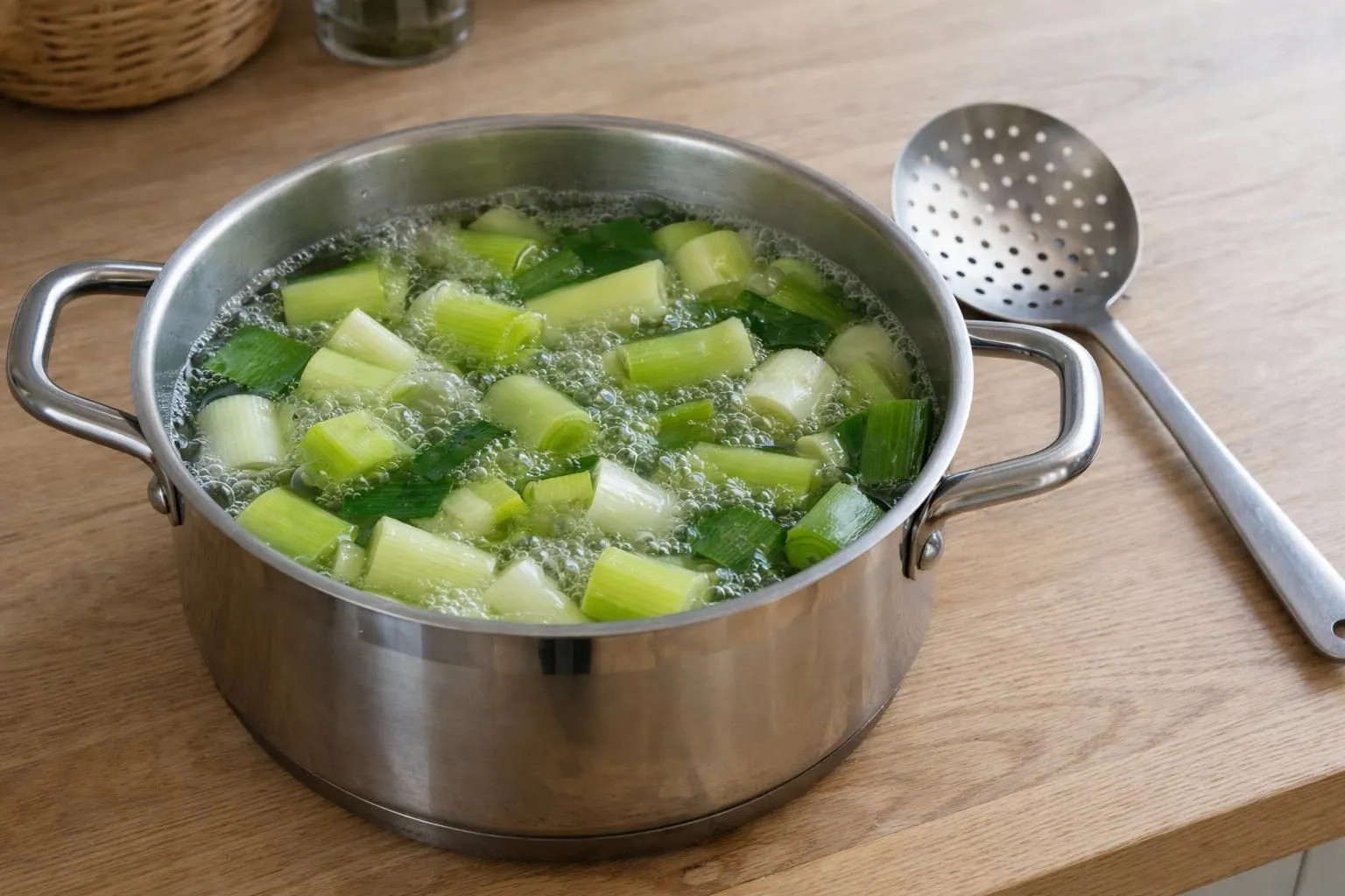 Cuisson Poireaux, 5 Méthodes Infaillibles en 2026 Photo en vue de dessus d