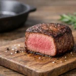 Filet mignon parfaitement cuit. Image illustrant le temps de cuisson filet mignon idéal pour un résultat impeccable.