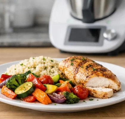 Plat complet poulet légumes thermomix sain et moderne, préparé pour transformer vos repas en 2026.