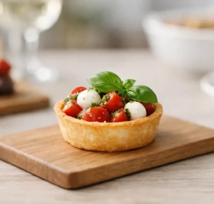 Présentation raffinée d'une recette apéritif dinatoire simple, comme une verrine fraîche et colorée.