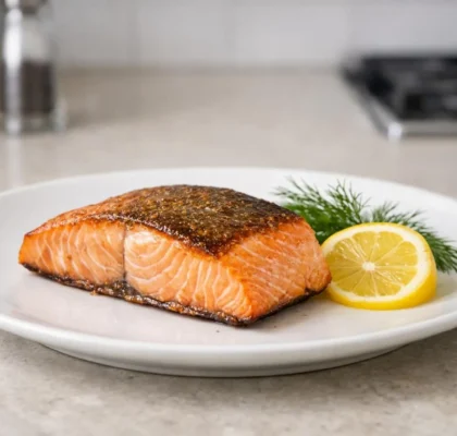 Recette saumon au four facile et savoureux, parfaitement cuit et garni d'herbes fraîches et de citron.