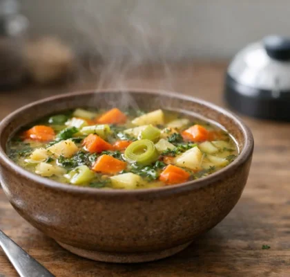 Recette soupe de légumes facile et rapide. Un bol de soupe maison fumante, prête en 5 étapes simples et chronométrées.