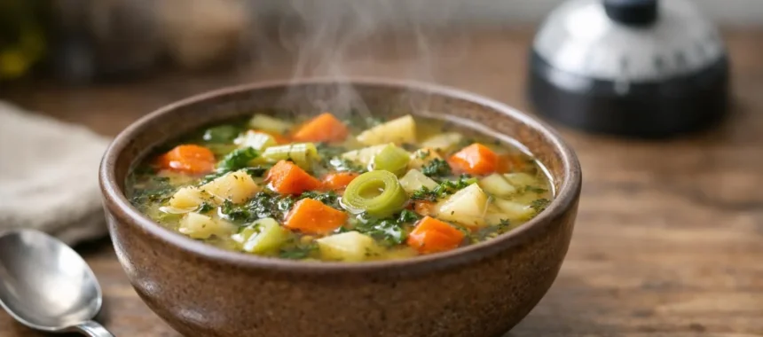 Recette soupe de légumes facile et rapide en 5 étapes chronométrées