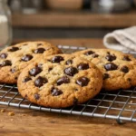 Recette cookies Mie Câline réussis, dorés à souhait avec pépites de chocolat, fraîchement sortis du four.