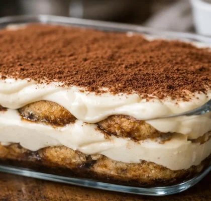 Tiramisu frais, biscuits à la cuillère et crème savoyarde, recette italienne authentique.