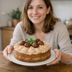 Gâteau facile et original à la crème de marrons fait maison, cuisine lumière naturelle.