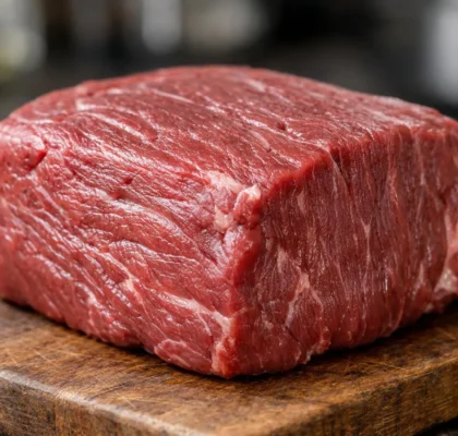 "Morceau de boeuf tendre, filet de boeuf sur planche de bois, viande fraîche et appétissante"