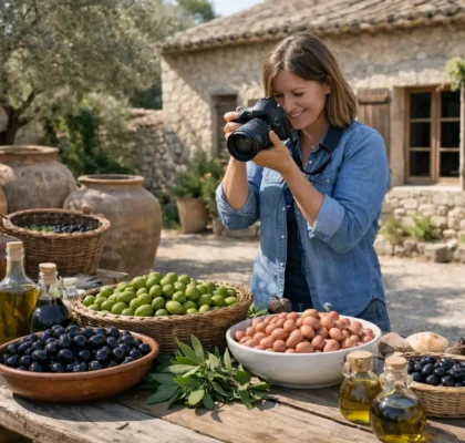 "Les meilleures olives du monde, variétés d'olives noires, vertes et roses, disposées sur une table en bois dans une ferme pr