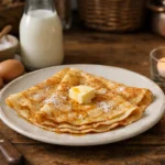 Crêpes dorées sur assiette dans cuisine traditionnelle française pour une Chandeleur réussie