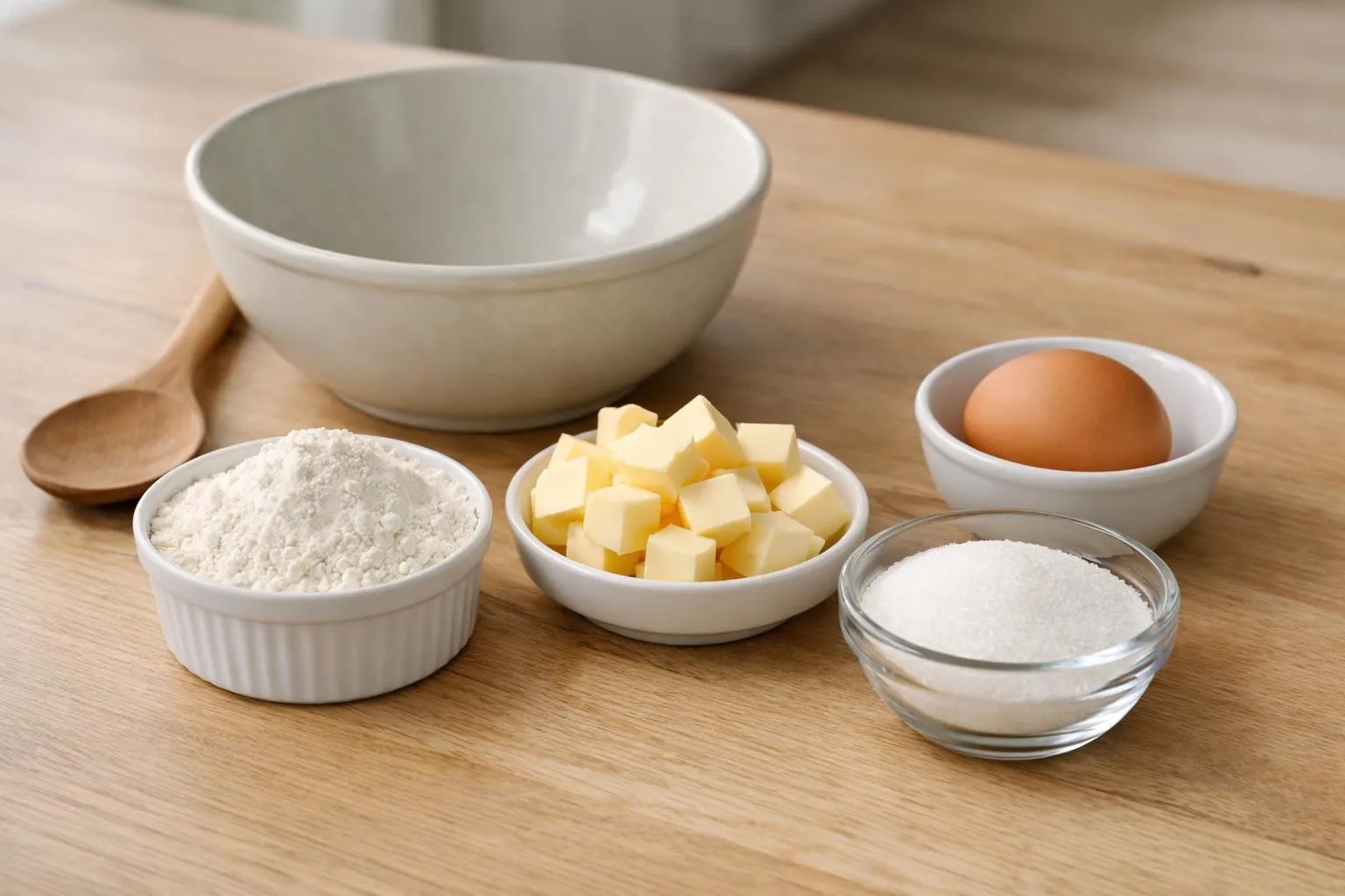Pâte Sablée Facile, réussir Cette Recette Inratable en 5 Étapes Ustensiles de cuisine, ingrédients pour la cuisson, préparation d'un plat.